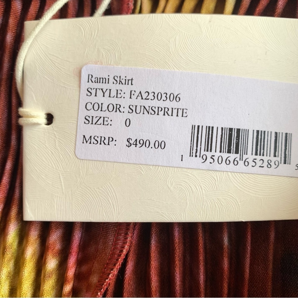 NWT Ulla Johnson Rami Satin Pleated Accordion A Line Midi Maxi Skirt Sunsprite - Picture 12 of 16